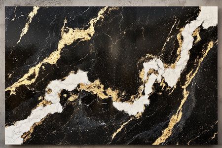 Black and gold marble patterned texture background. (High resolution).の素材