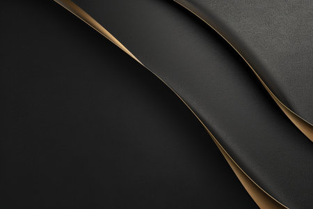 Black and gold luxury background. 3d rendering. Computer digital drawing.の素材