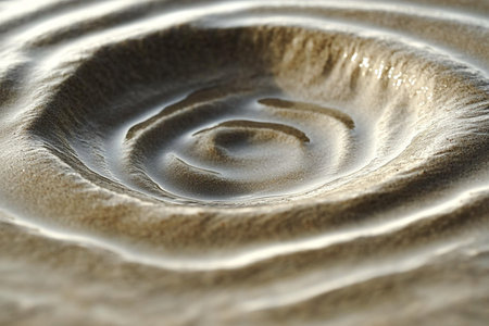 Drop of water on the sand, close-up, macro photographyの素材