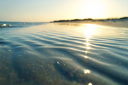 beautiful sunset on the beach. soft focus. shallow depth of fieldの素材