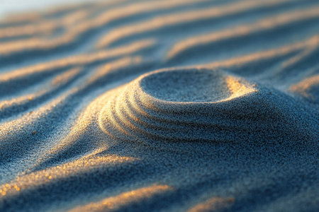 Close-up of sand dune in the morning light. Natural backgroundの素材