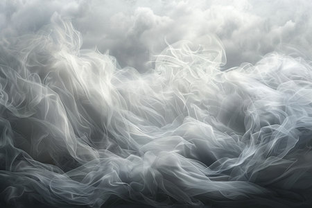 abstract background with white veil of smoke in the cloudy sky.の素材
