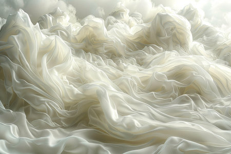 Abstract background of white silk. 3d rendering, 3d illustration.の素材