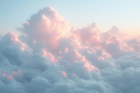 Beautiful cloudscape as seen through window of an airplane during flightの素材