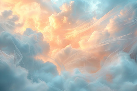 Beautiful clouds in the sky. 3d rendering, 3d illustration.の素材
