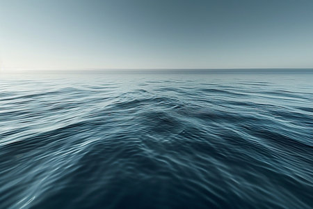 Blue sea water surface with waves and sky. Seascape.の素材