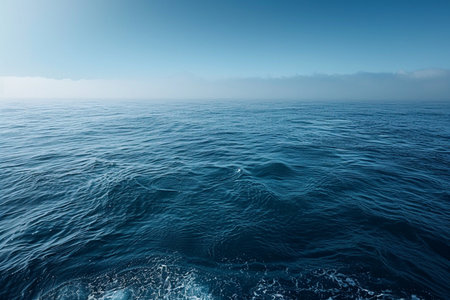 Blue sea and blue sky background. Beautiful seascape. Nature composition.の素材