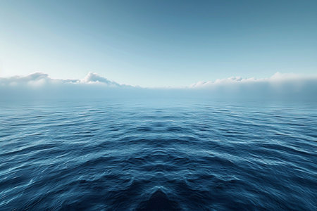 Conceptual sea or ocean water waves and sky cloudscape exotic or paradise backgroundの素材