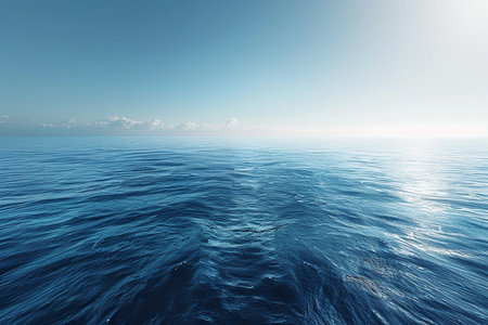 Conceptual sea or ocean water waves and sky cloudscape exotic or paradise backgroundの素材