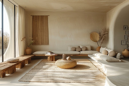 Interior design of modern living room, 3d render image.の素材