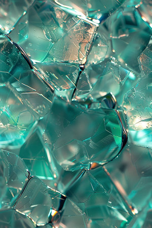 Close up of broken glass. Abstract background and texture for design.の素材