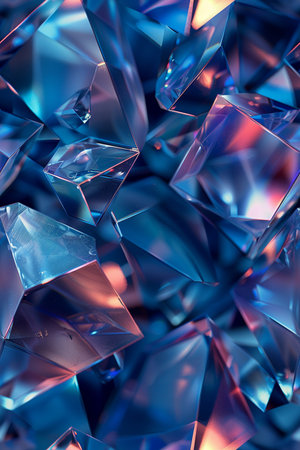 abstract background with blue crystals. 3d rendering, 3d illustration.の素材
