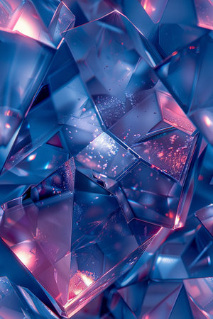 Abstract 3d rendering of chaotic geometric shapes. Futuristic background with blue cubes.の素材