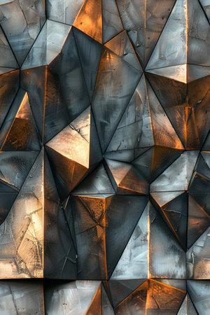 abstract background of a metal surface with a pattern of geometric shapesの素材