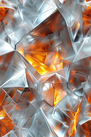 Abstract background. 3D illustrations. Orange, yellow and blue colors.の素材