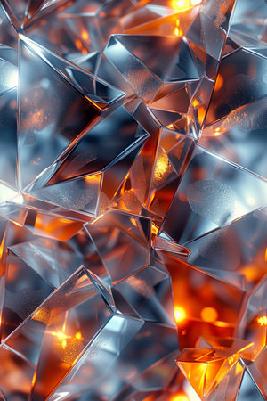 3d render, abstract geometric background, crystal structure, low poly styleの素材