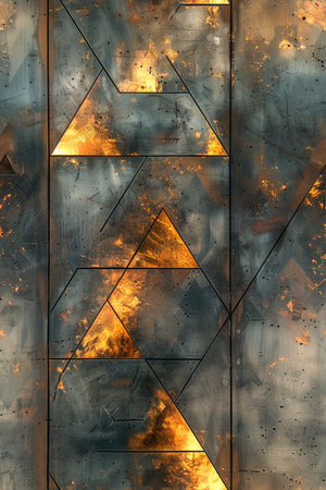 Grunge abstract background with triangles. Digital illustration. 3d renderingの素材