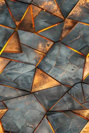 Abstract background of the broken glass in the form of a triangle.の素材