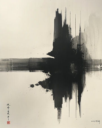 Black and white ink grunge background with space for text or imageの素材