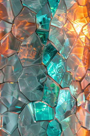 colorful glass mosaic background, close up of glass mosaic texture.の素材