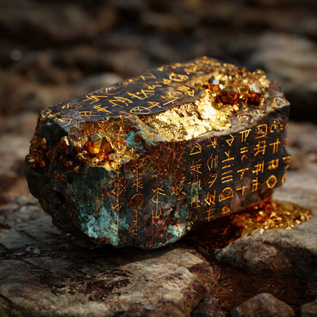 Pyrite on the stone. 3d rendering. Computer digital drawing.の素材