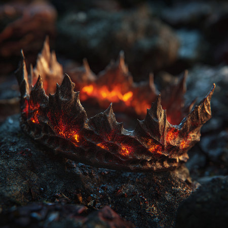 Close up view of a burning bonfire in the forest. Shallow depth of field.の素材