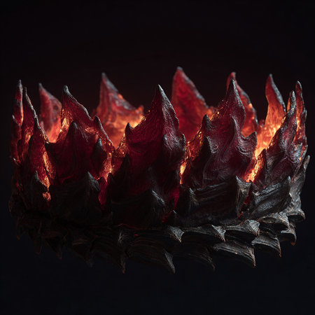 Burning pine cone on a dark background. Close-up.の素材