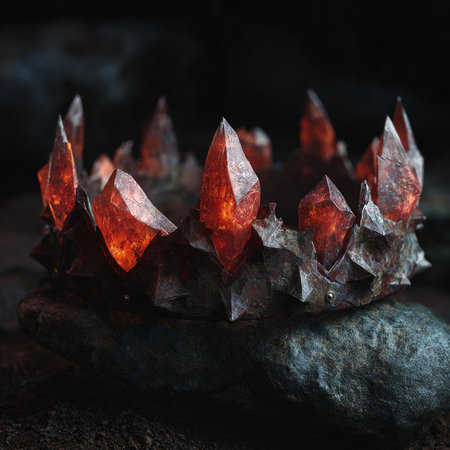 Natural gemstone on a dark background. Selective focus. Toned.の素材