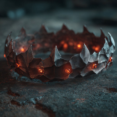 Wedding crown on dark background. Selective focus. Toned.の素材