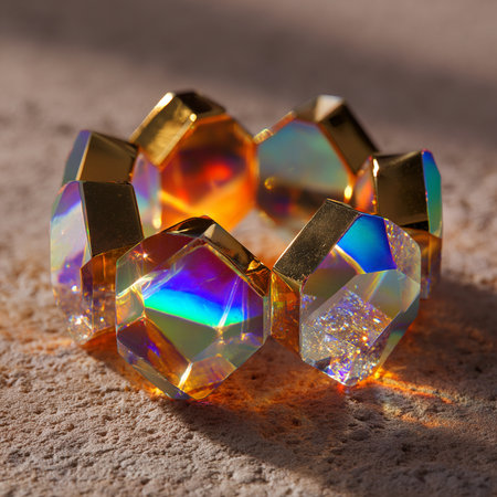 wedding rings on a background of colored stones close-upの素材