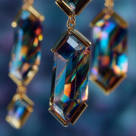 jewelry pendant in the form of a heart on a blue backgroundの素材