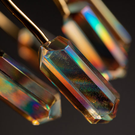 Macro shot of a set of multicolored gemstones.の素材