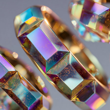 jewelry ring with precious stones close-up macro photo.の素材