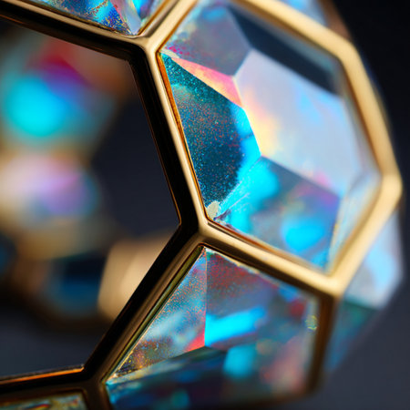 Macro shot of a crystal gemstone. Shallow depth of field.の素材