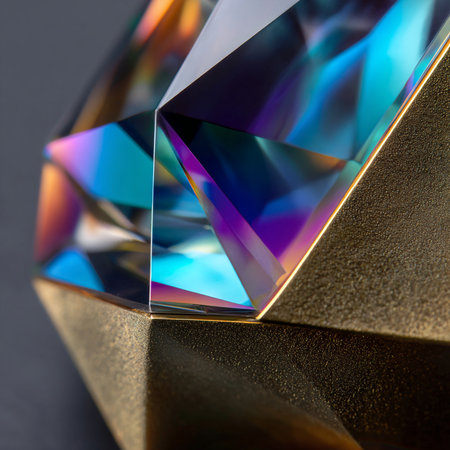 Macro shot of a diamond on a dark background. Jewelry background.の素材