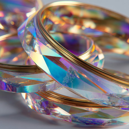 Wedding rings on a white background close-up macro photographyの素材