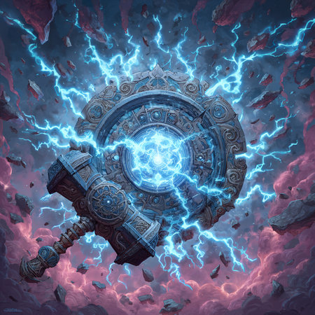 Futuristic computer-generated image with an alien planet in the center.の素材