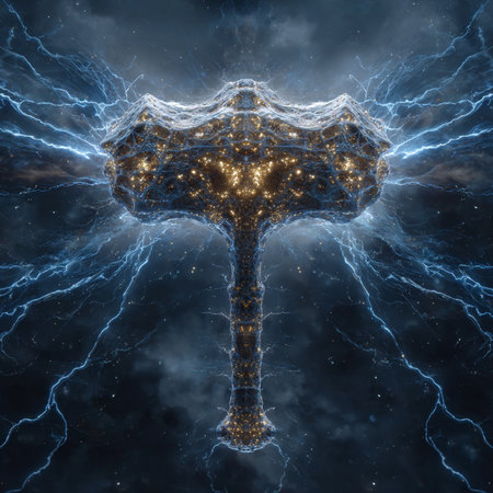 Lightning strikes the spine of a human body. 3D renderingの素材