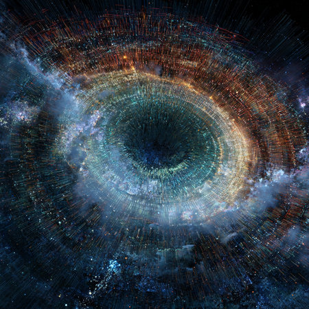 Abstract space background with stars and nebula, computer-generated image.の素材