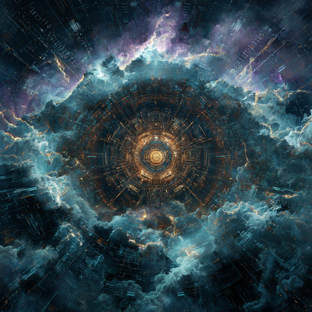 Abstract fractal. Fractal art background for creative design. Decoration for wallpaper, desktop, poster, cover booklet. Print for clothes, t-shirt. Creative illustration for designの素材