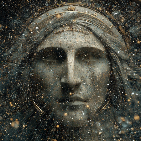 Portrait of Jesus Christ as a symbol of faith and hope.の素材