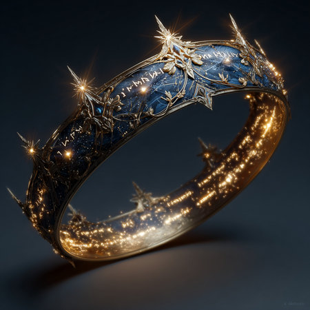 Jewelry ring on a dark background. 3d illustration.の素材