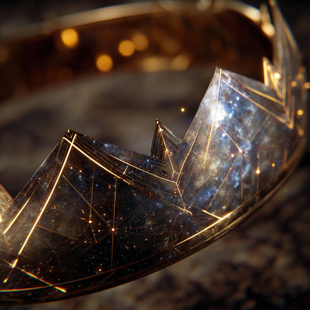 golden crown on a dark background close-up. 3d renderの素材