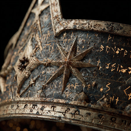 Ancient roman heraldic clock. Close up. Selective focus.の素材