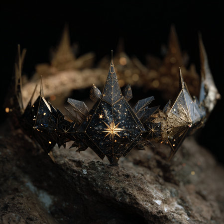 low key image of beautiful queen crown. fantasy medieval period. selective focusの素材