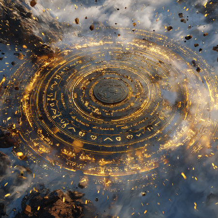 Zodiac signs in space. Astrology background. 3D renderingの素材