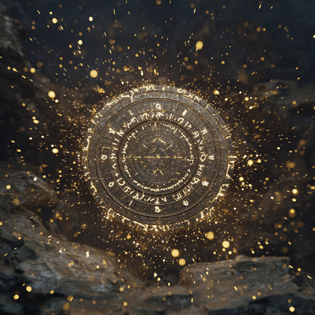 Golden coin with zodiac sign Virgo on the background of stonesの素材