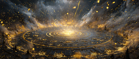 Fantasy space scene with planets, stars and galaxies. 3d renderingの素材