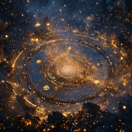 Abstract fractal illustration for creative design looks like galaxies in space.の素材