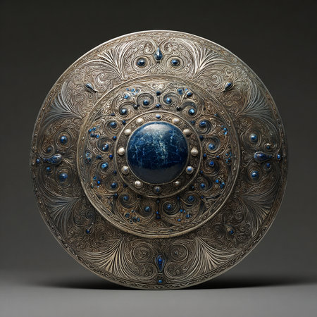 Ancient greek shield. 3d render, 3d illustration.の素材